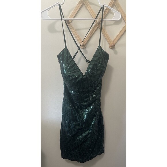 Speechless Juniors Prom Homecoming Green Sequin Dress Size XL  NWT - Picture 1 of 5